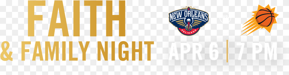 Celebrate Faith Amp Family Night With The Phoenix Suns New Orleans Pelicans Apron, Logo, Badge, Symbol, Scoreboard Png Image