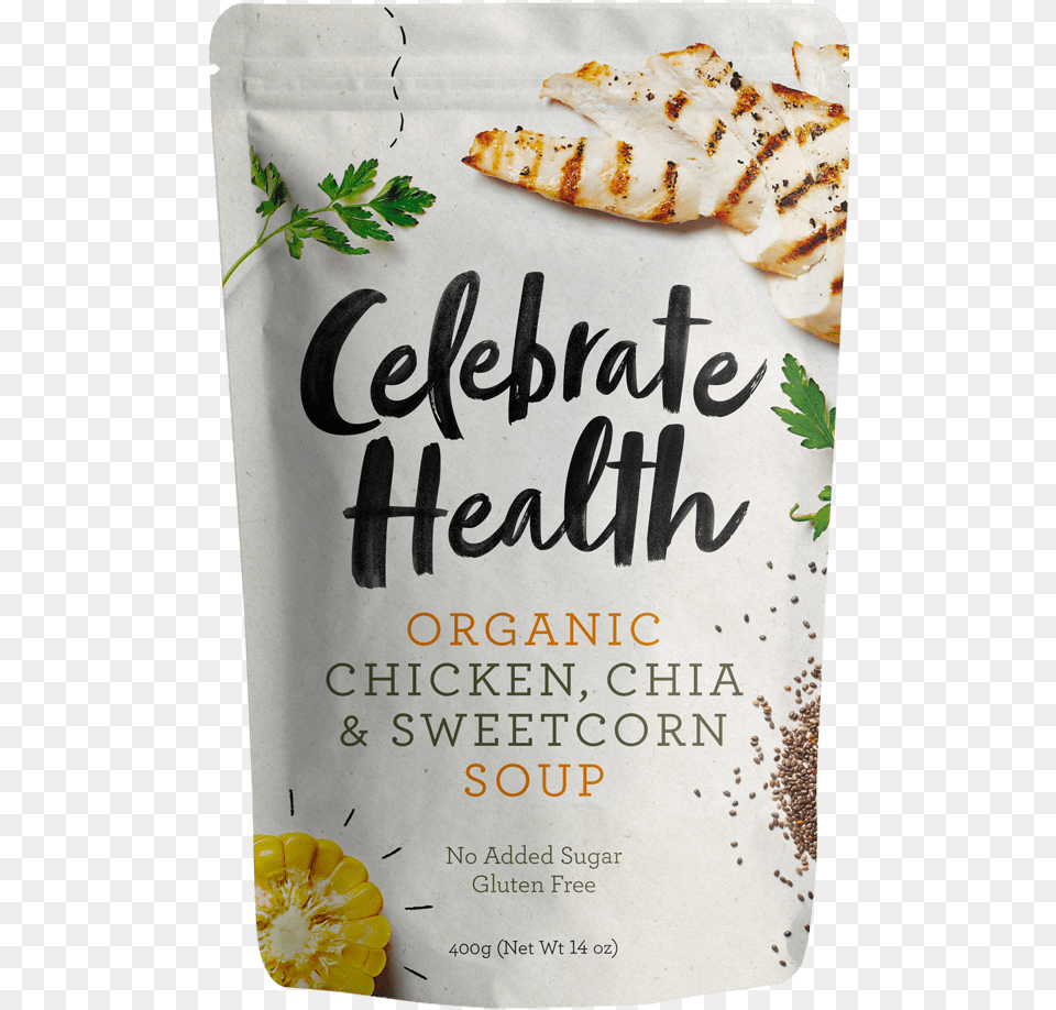 Celebrate Health Chicken Chia Amp Sweetcorn Soup Feature Strawberry, Advertisement, Herbs, Plant, Herbal Free Png Download