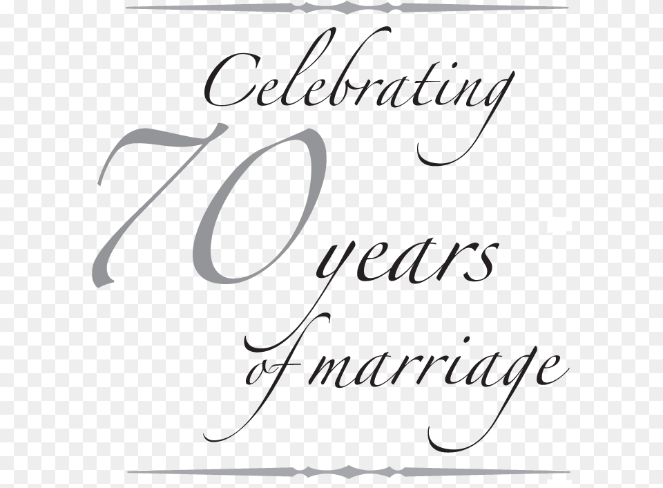 Celebrating 70 Years Of Marriage 70 Wedding 70th Wedding Anniversary, Handwriting, Text, Calligraphy, Blackboard Free Transparent Png