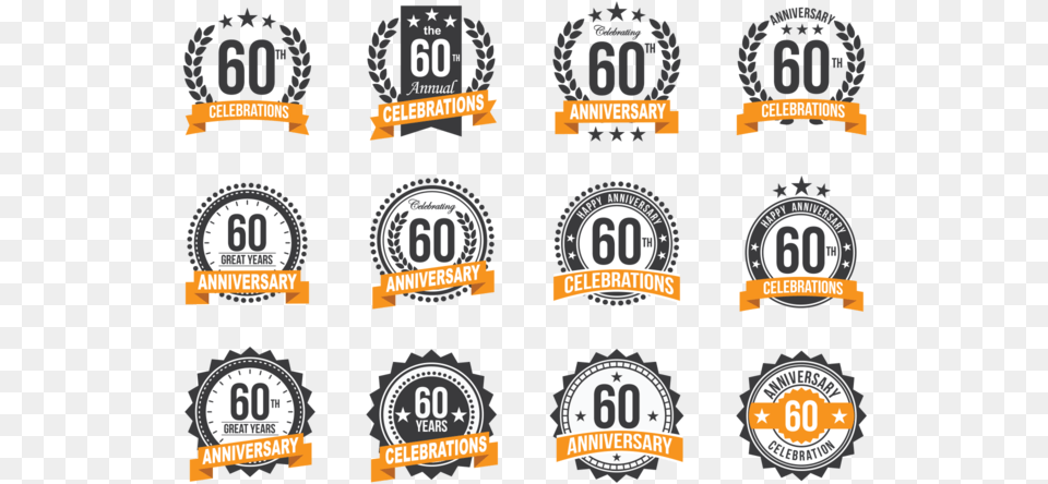 Celebration 60 Years Design, Logo, Badge, Symbol, Scoreboard Free Transparent Png
