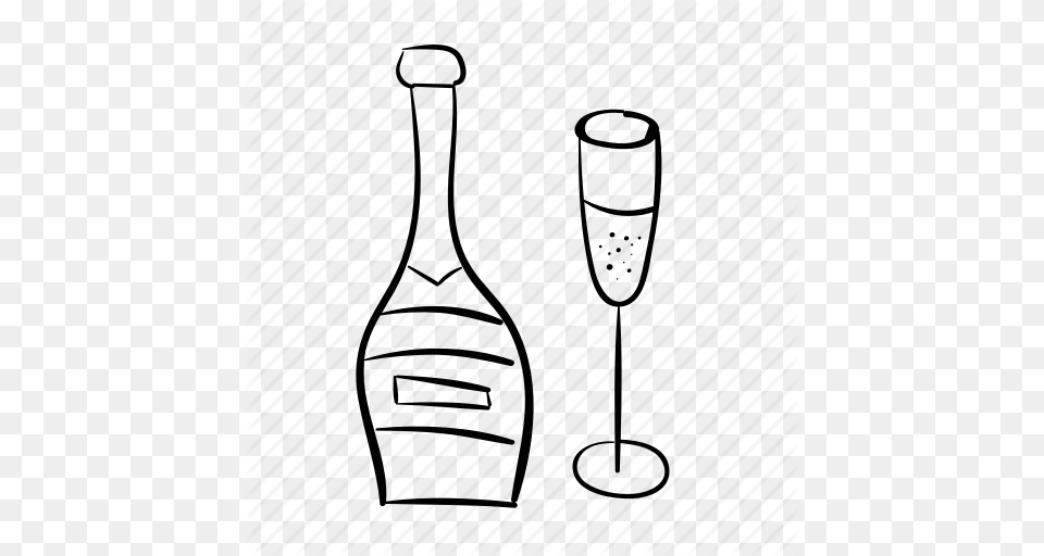 Celebration Champagne And Flute Icon, Bottle Free Png Download