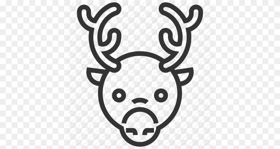Celebration Christmas Deer Holiday Merry Reindeer Xmas Icon, Stencil Free Png
