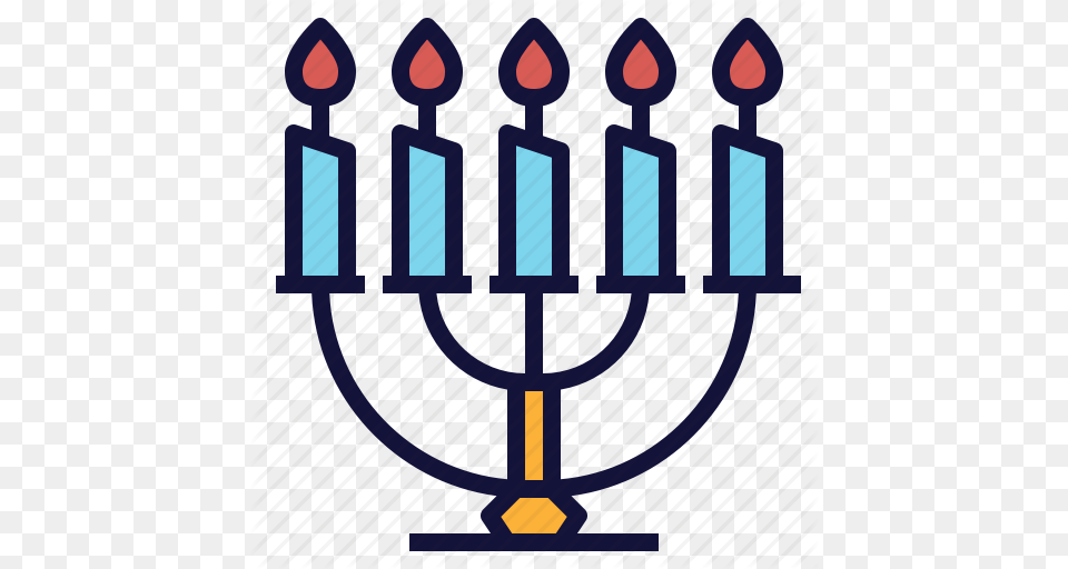 Celebration Color, Candle, Festival, Hanukkah Menorah Free Png Download