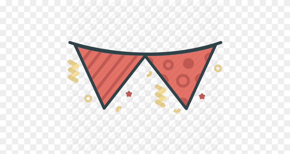 Celebration Confetti Flag Gala New Year Party Partyevent Icon, Triangle, Banner, Text Free Png Download