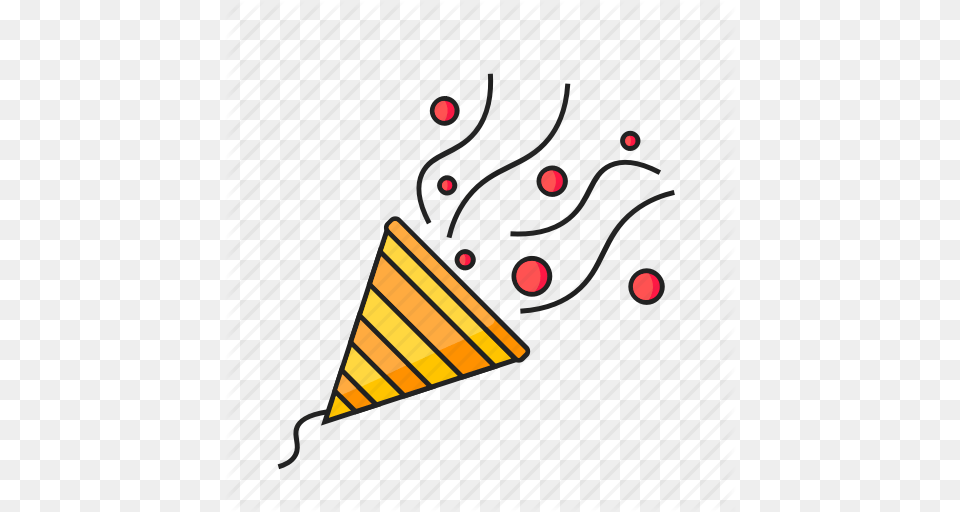 Celebration Confetti Party Popper Icon, Clothing, Hat, Lighting, Triangle Png Image