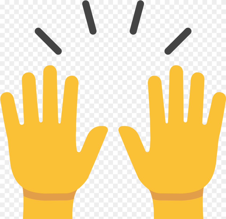 Celebration Emoji Emoji Raising Hands, Clothing, Glove, Cutlery, Fork Free Png