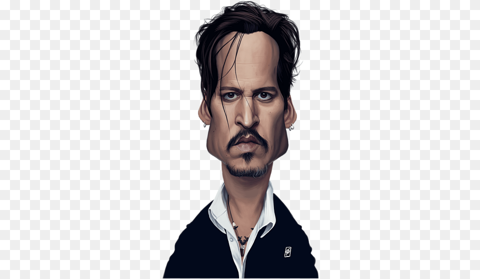 Celebrity Caricatures Johnny Depp, Portrait, Photography, Person, Face Free Transparent Png