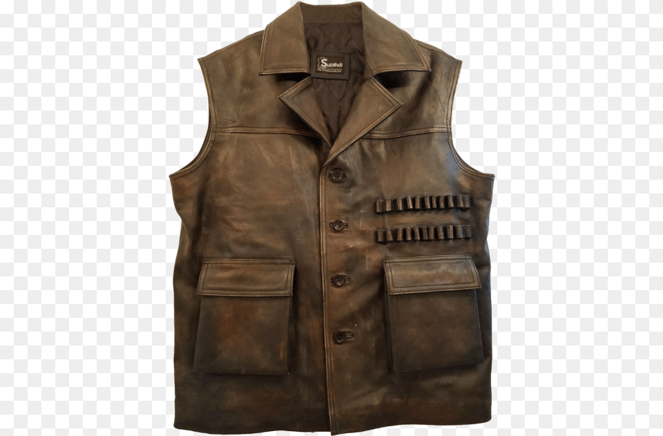 Celebrity Leather Jacket Quatermain Vest, Clothing, Coat, Lifejacket Png