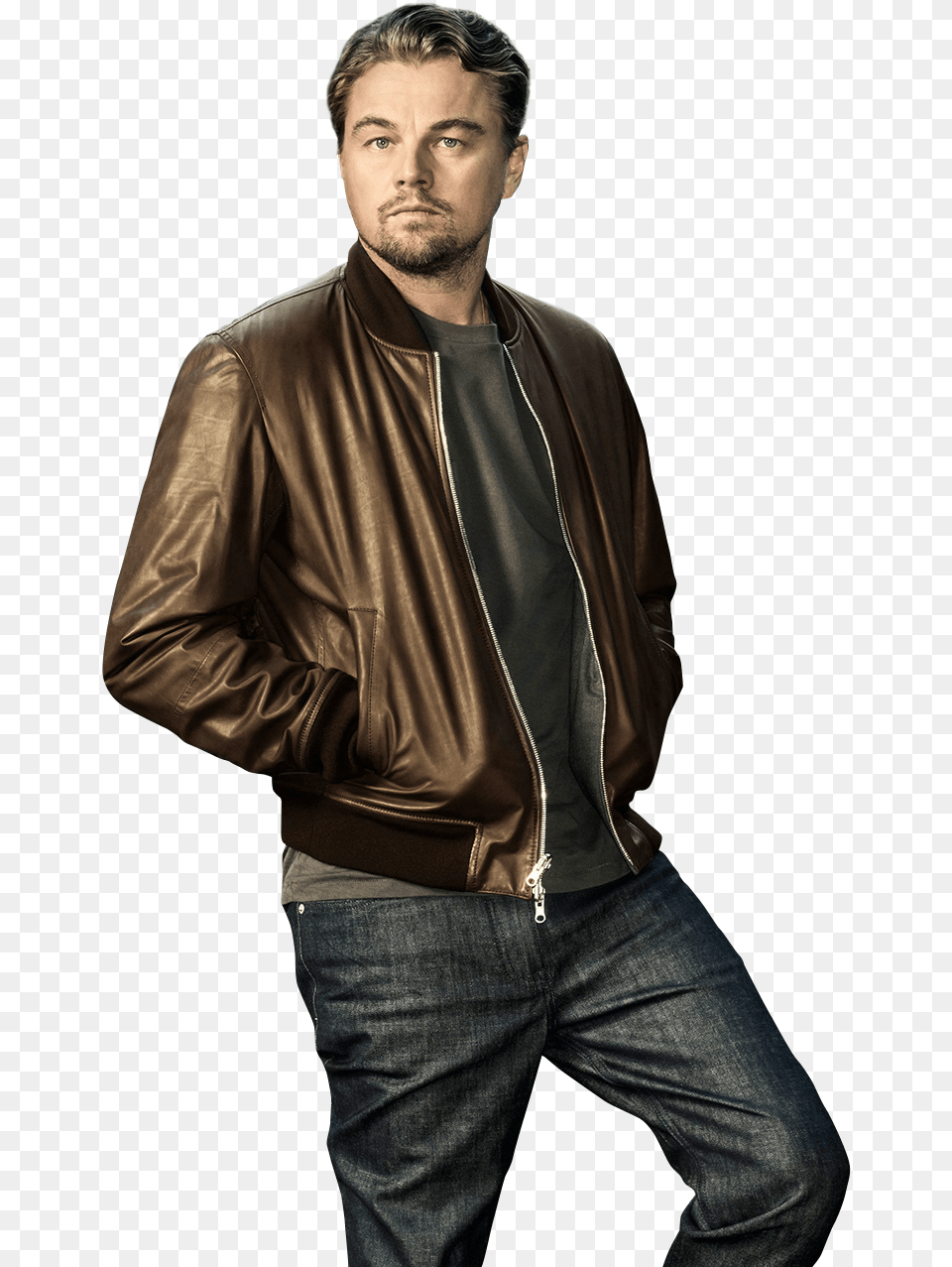 Celebrity Man Standing Leonardo Leonardo Dicaprio, Jeans, Clothing, Coat, Pants Free Transparent Png