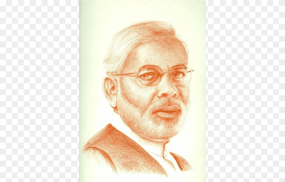 Celebrity Painiting Modi Sangunie Sketch Narendra Modi, Portrait, Photography, Person, Man Free Transparent Png