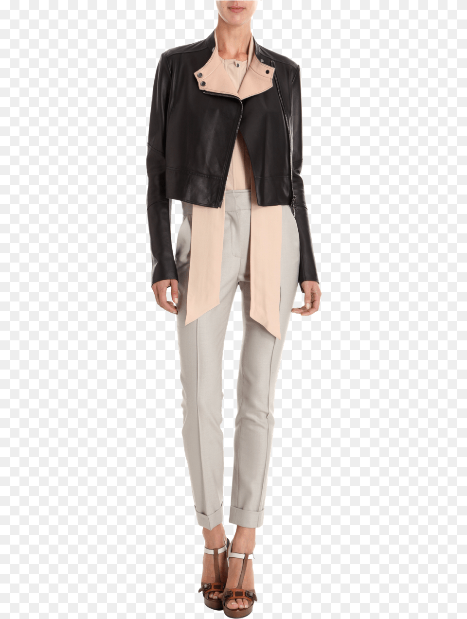 Celebs Cropped Leather Jacket, Blazer, Clothing, Coat, Pants Free Png