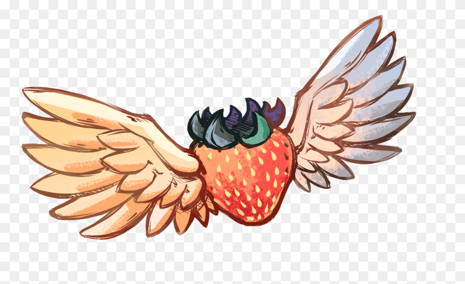 Celeste Strawberry With Wings, Plant, Berry, Produce, Food Free Transparent Png