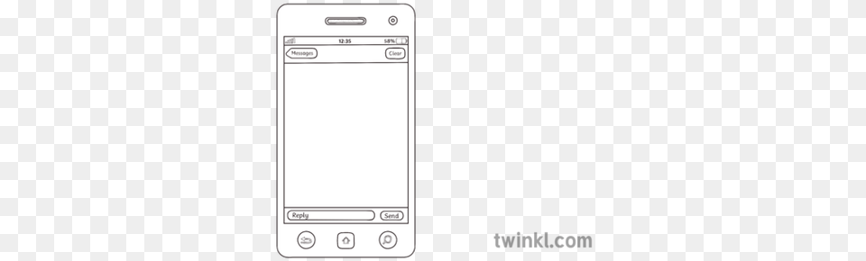 Cell Phone Screen Mobile Chat App Blank Ks2 Black And White Camera Phone, Electronics, Mobile Phone, Computer, Text Free Transparent Png