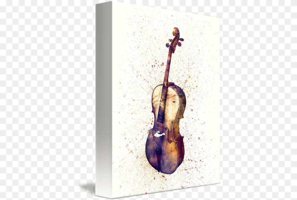 Cello Abstract Watercolor By Michael Tompsett Cello, Musical Instrument, Violin Png