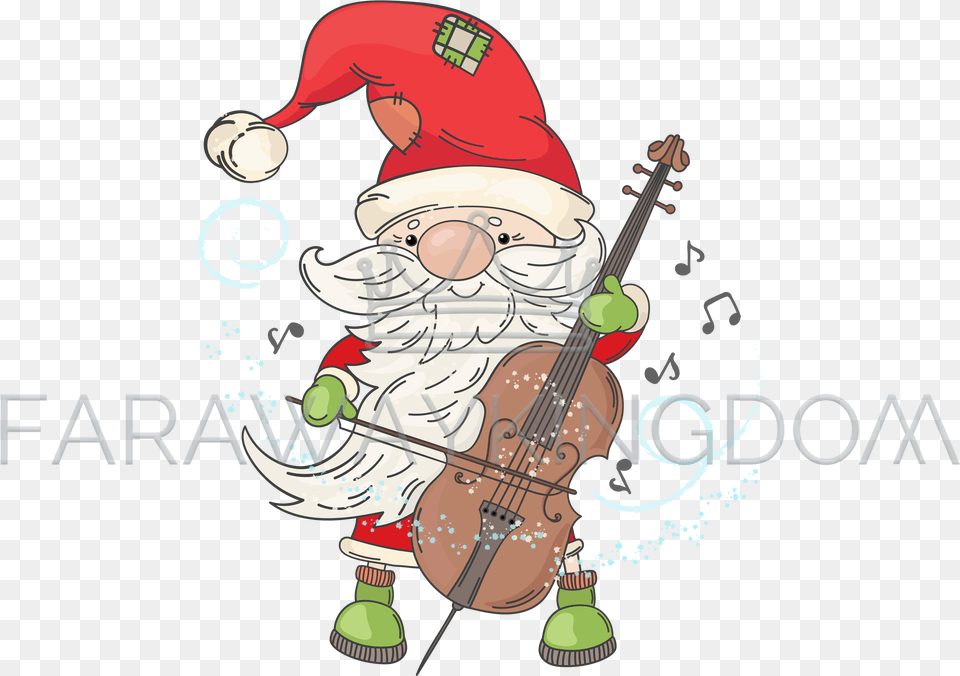 Cello Santa Merry Christmas Musician Vector Illustration Set Merry Christmas Cello, People, Person, Baby, Guitar Png