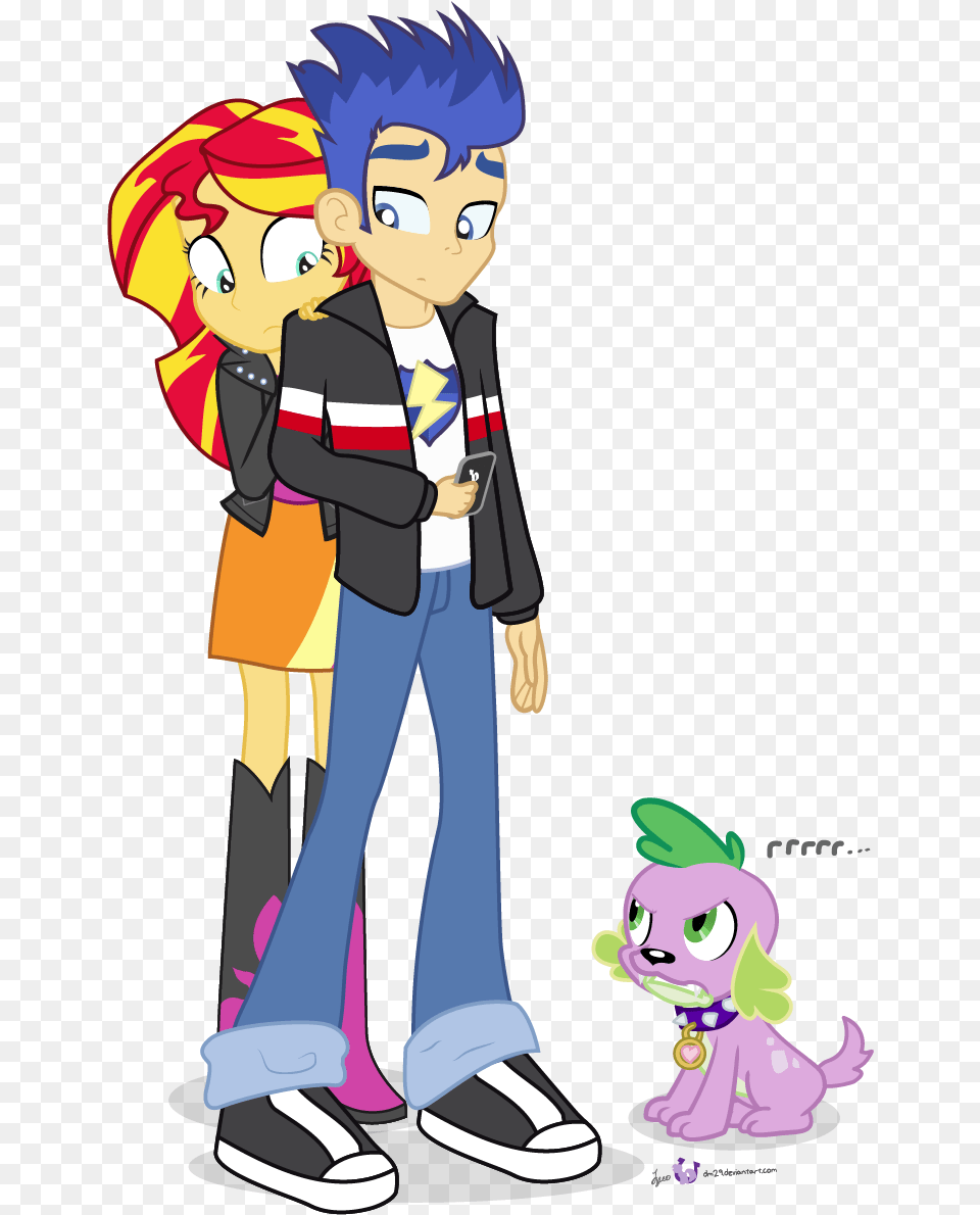 Cellphone Dog Equestria Girls Female Flashimmer Mlp Sunset And Flash, Book, Comics, Publication, Person Png
