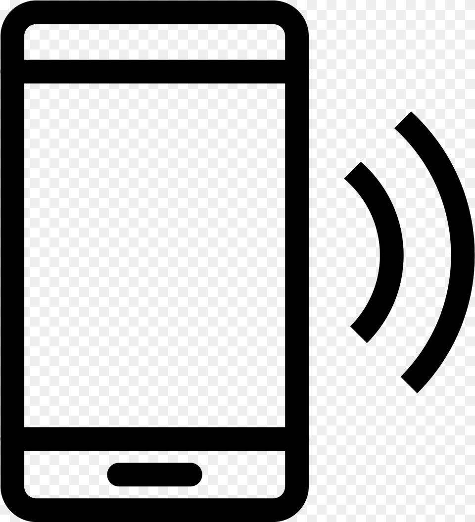 Cellphone Vector Icon Push Notification White Icon, Gray Png