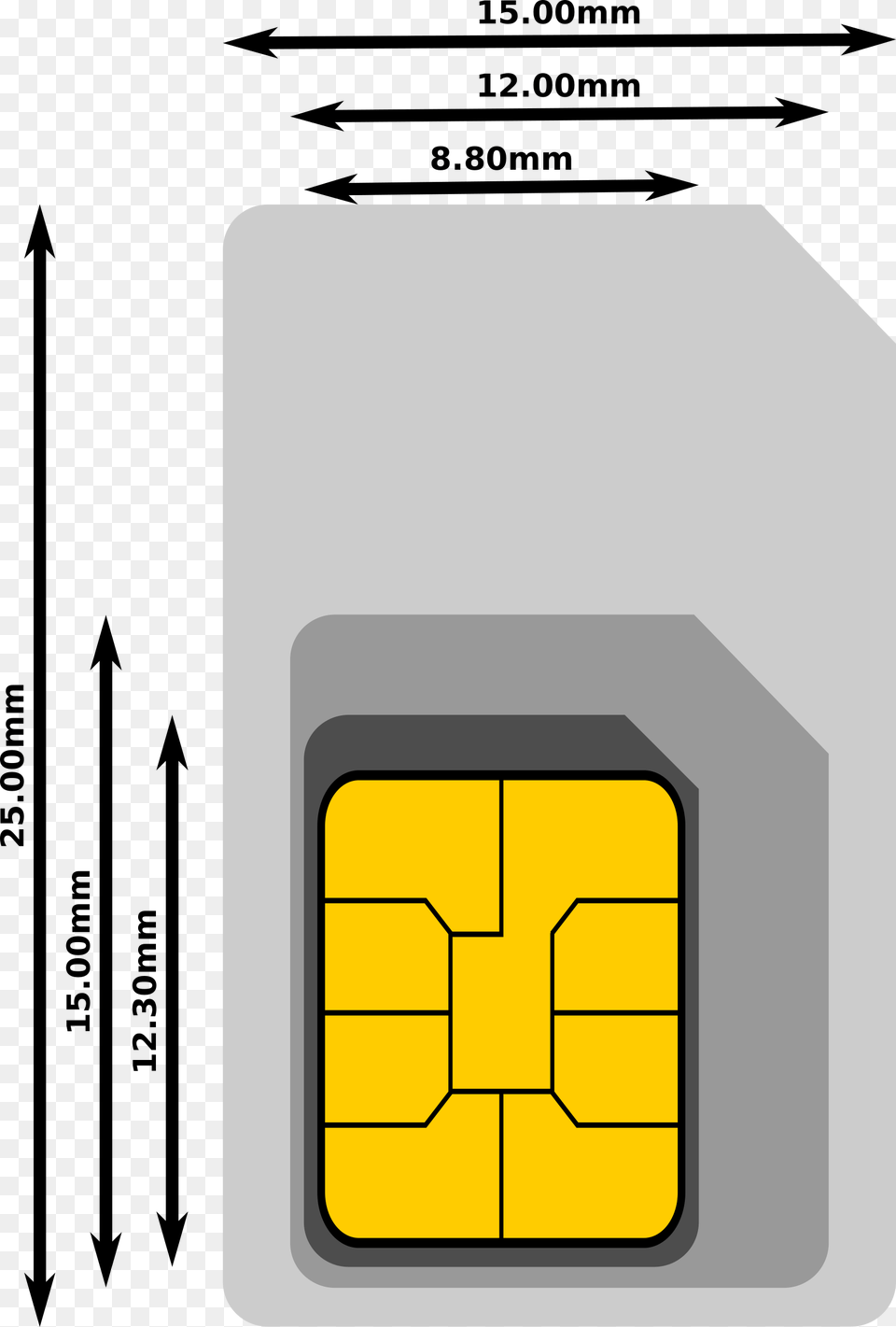 Cellular Sim Card Estimated Dimensions Dimensions Of A Sim Card, Computer Hardware, Electronics, Hardware, Screen Free Png Download