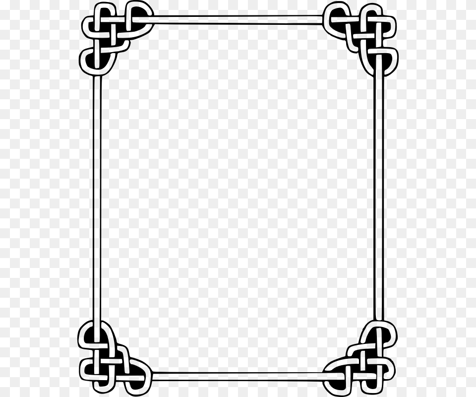 Celtic Border Cliparts, Gray Png