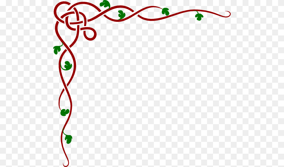 Celtic Border Vine Red Green Clip Art, Knot, Floral Design, Graphics, Pattern Free Png