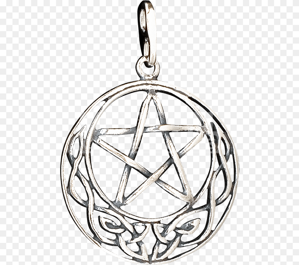Celtic Crescent Moon Pentacle Pendant Drawing, Accessories, Machine, Wheel, Silver Png Image