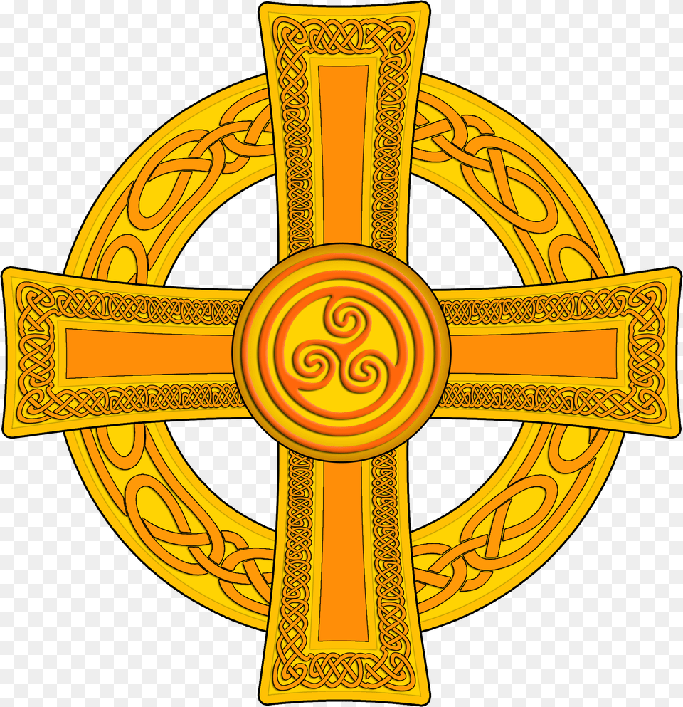 Celtic Cross, Symbol, Logo, Gold Free Transparent Png