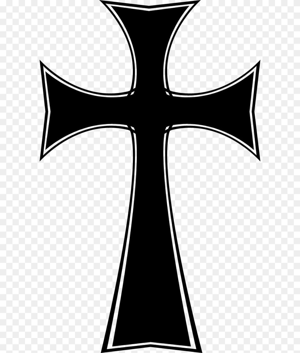 Celtic Cross Christian Cross Gothic Fashion Clip Art Gothic Cross Clipart, Gray Free Png