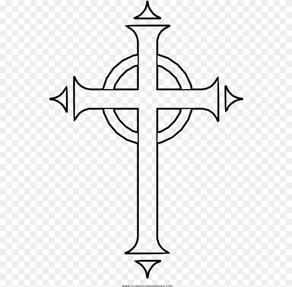 Celtic Cross Coloring, Gray Free Png Download