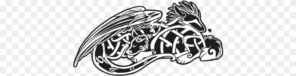 Celtic Dog And Dragon Tattoo Design Celtic Tribal Tattoo Drawings, Animal, Bee, Insect, Invertebrate Png