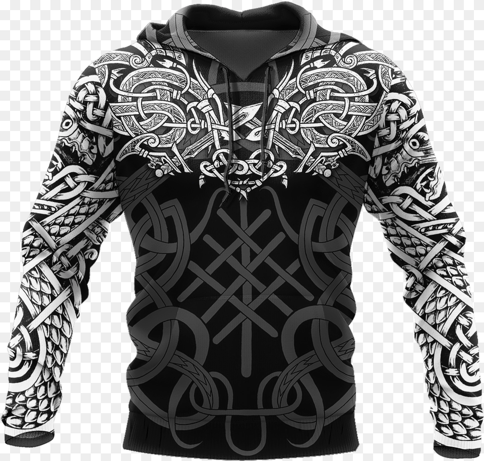 Celtic Dragon Tattoo Art 3d All Over Printed Shirts Hoodie Celtic Dragon Tattoo, Clothing, Knitwear, Long Sleeve, Sleeve Free Png Download