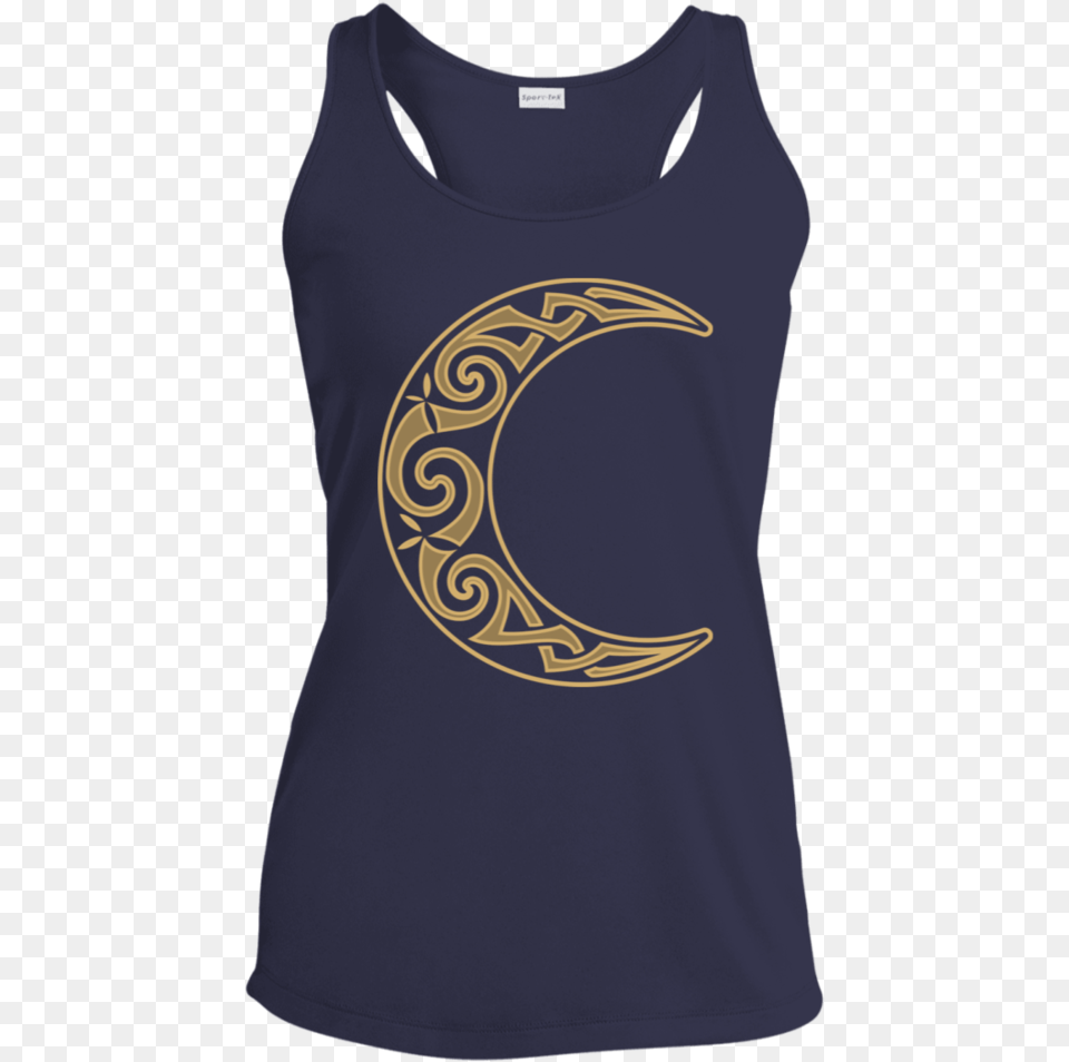 Celtic Gold Moon Sport Tek, Clothing, Tank Top, Shirt Png Image