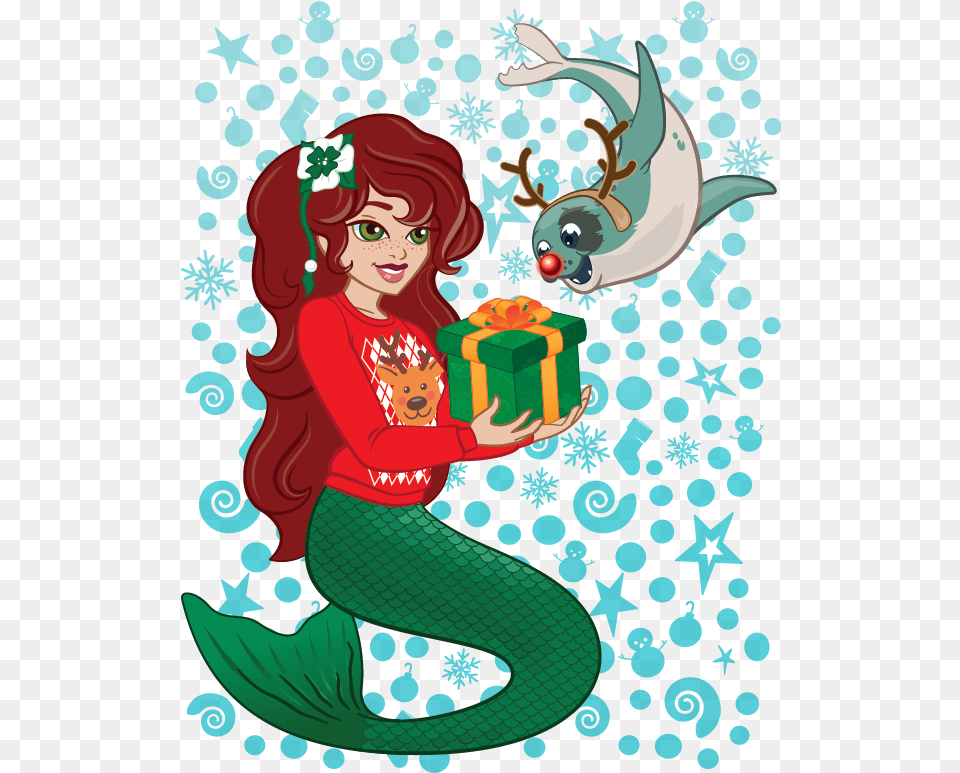 Celtic Green Mermaid Tail Christmas Art Fin Fun Mermaid Christmas, Graphics, Baby, Person, Face Free Transparent Png