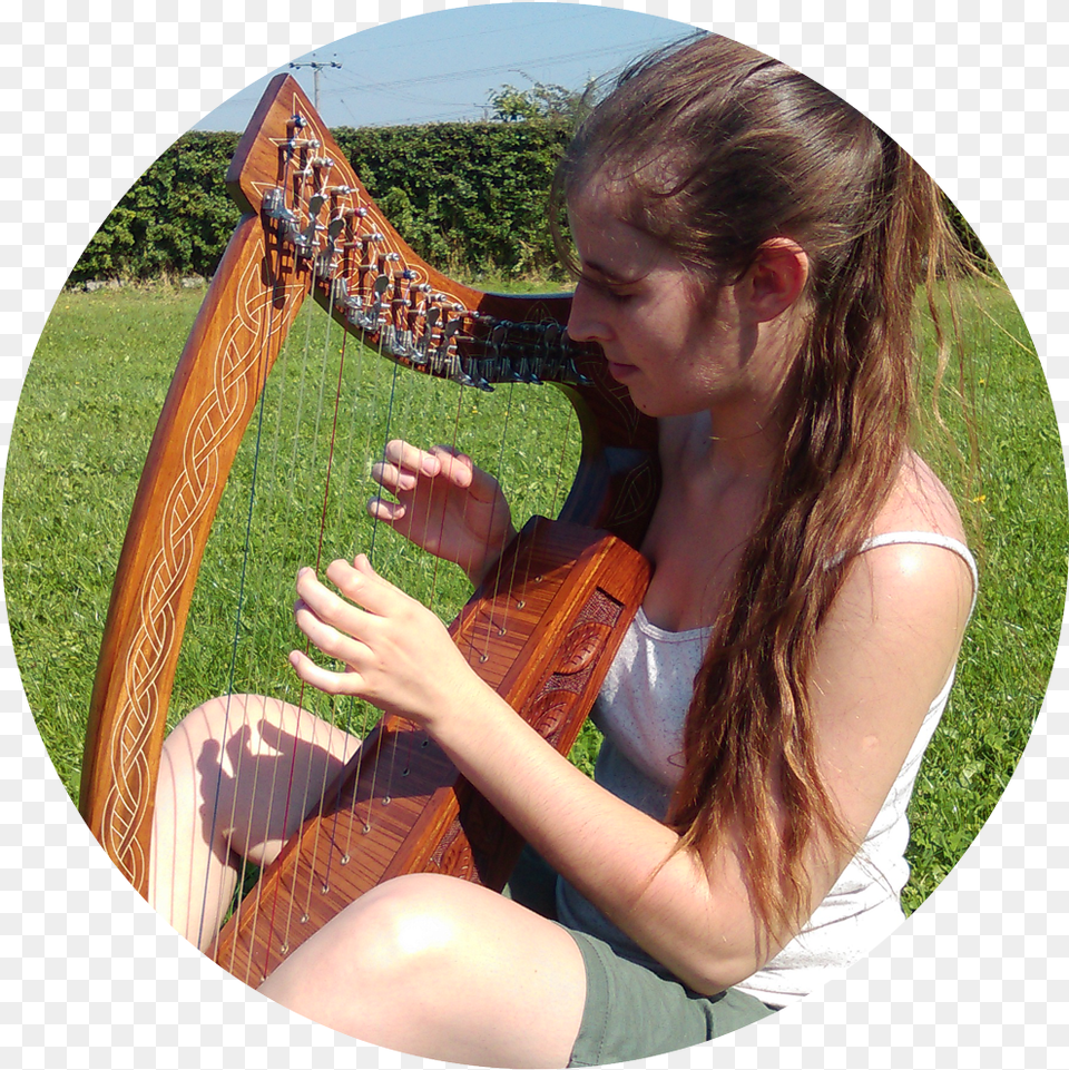 Celtic Harp Girl, Female, Musical Instrument, Person, Teen Free Png