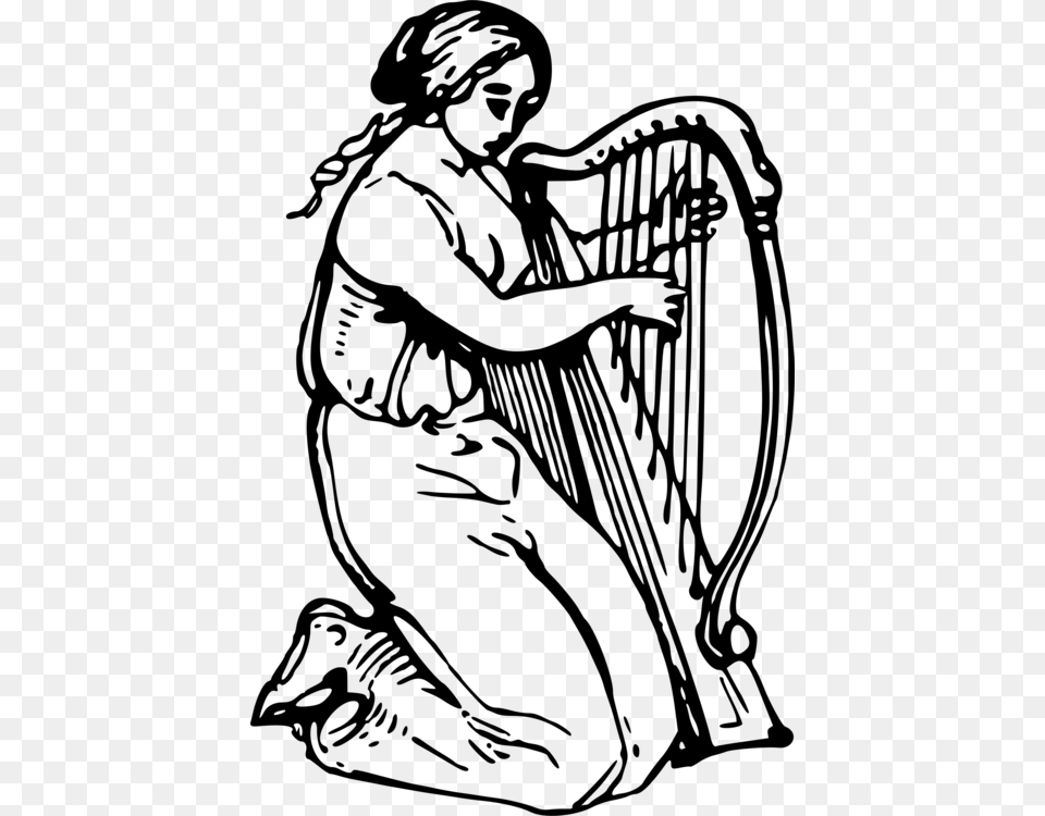 Celtic Harp Musical Instruments String Instruments Musical Instrument, Gray Free Transparent Png