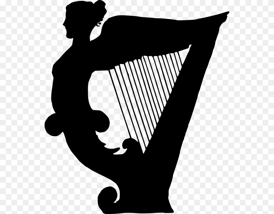 Celtic Harp String Instruments Musical Instruments Silhouette Of Music Instruments, Gray Png Image