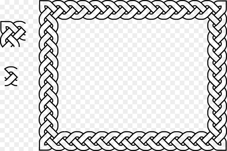 Celtic Knot Border, Gray Free Png