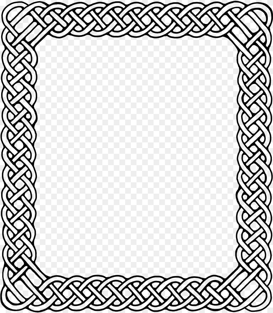 Celtic Knot Border, Gray, Silhouette, Text Free Png