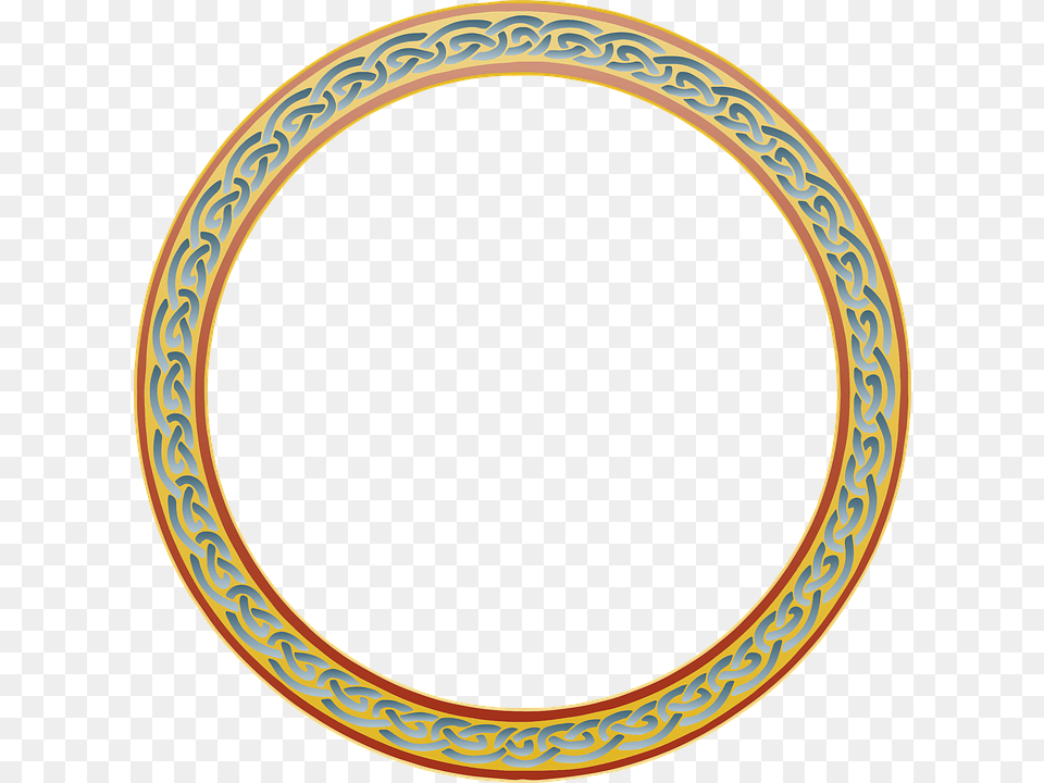 Celtic Knot Circle Border Oval, Art, Porcelain, Pottery Free Transparent Png