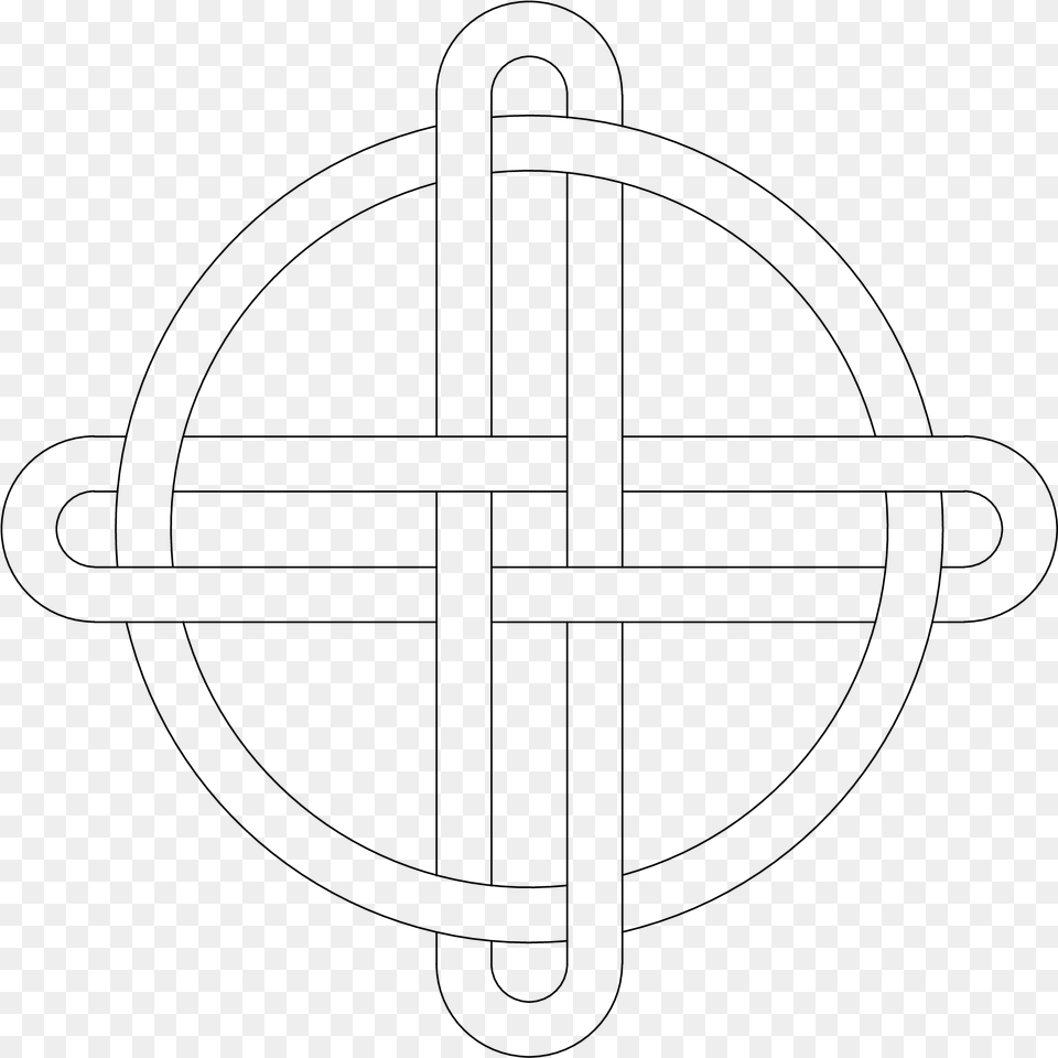 Celtic Knot Circle Transparent Cross, Gray Png