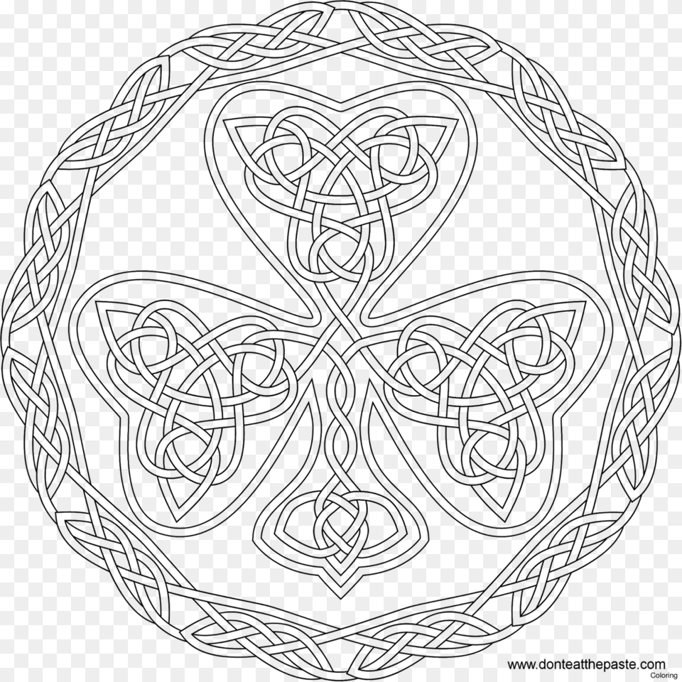 Celtic Knot Coloring Pages Irish Adult Coloring Sheets, Gray Png Image