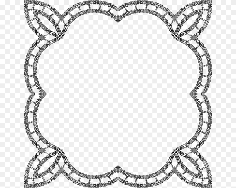 Celtic Knot Frame Circle Vector Background, Gray Png