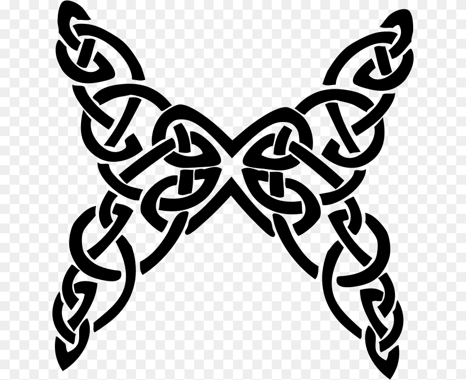 Celtic Knot Line Art Butterfly Butterfly Black And White Celtic Designs, Gray Free Png Download