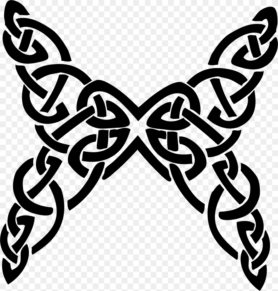 Celtic Knot Line Art Butterfly Icons, Gray Png Image
