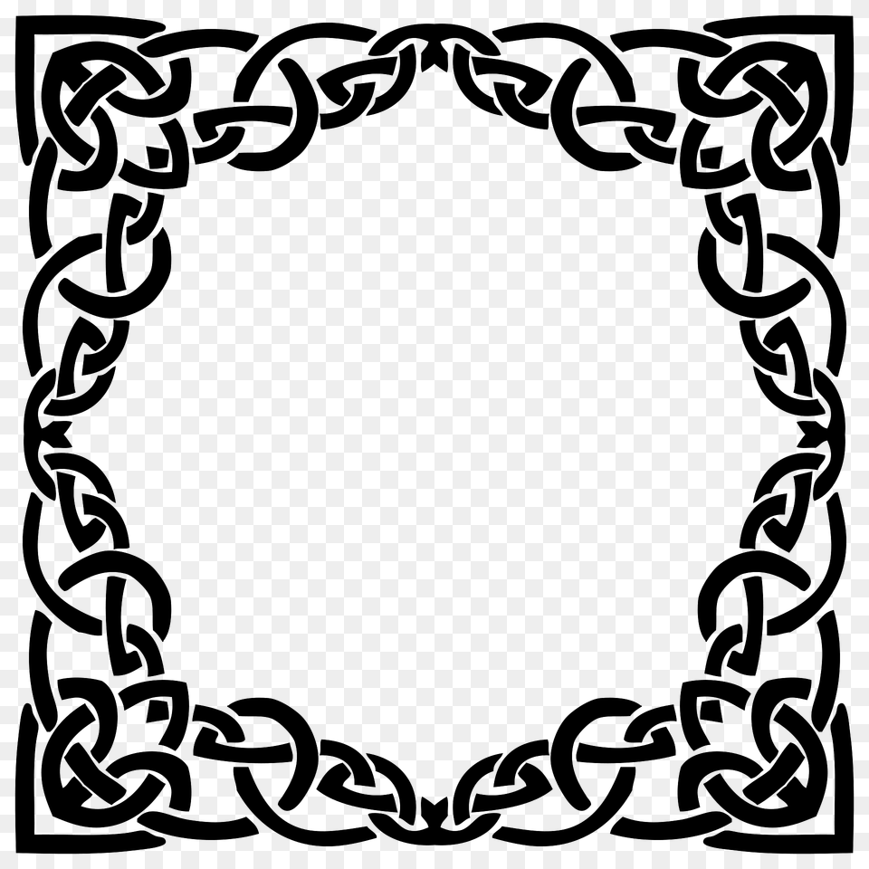 Celtic Knot Line Art Frame Clipart, Oval Png