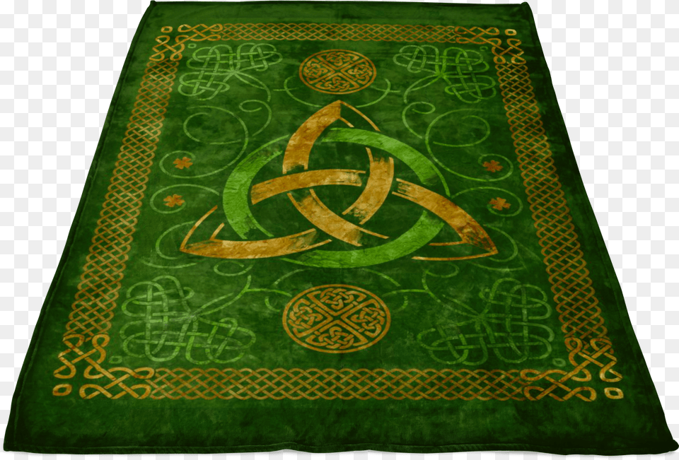 Celtic Knots Design Premium Irish Fleece Blanket Emblem, Home Decor, Rug Png Image