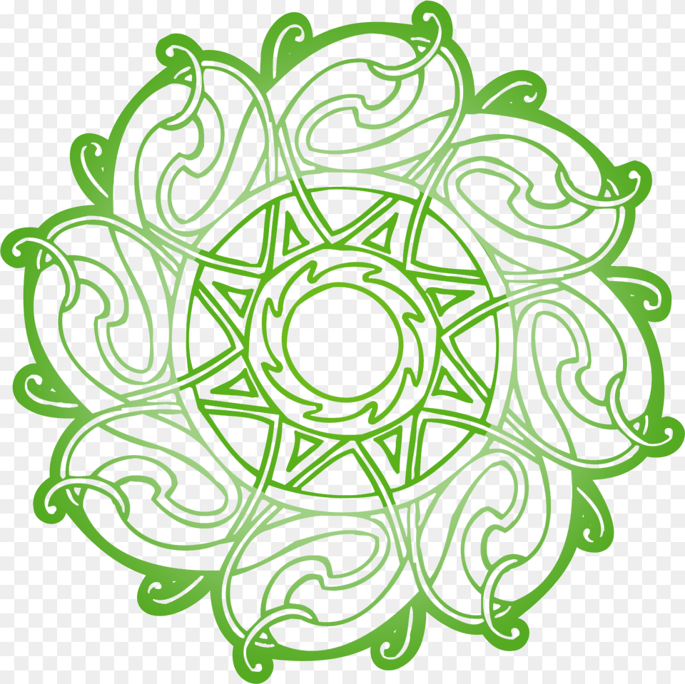 Celtic Ornament Vector Flower Floral Ornament Green, Sphere, Astronomy, Moon, Nature Free Png