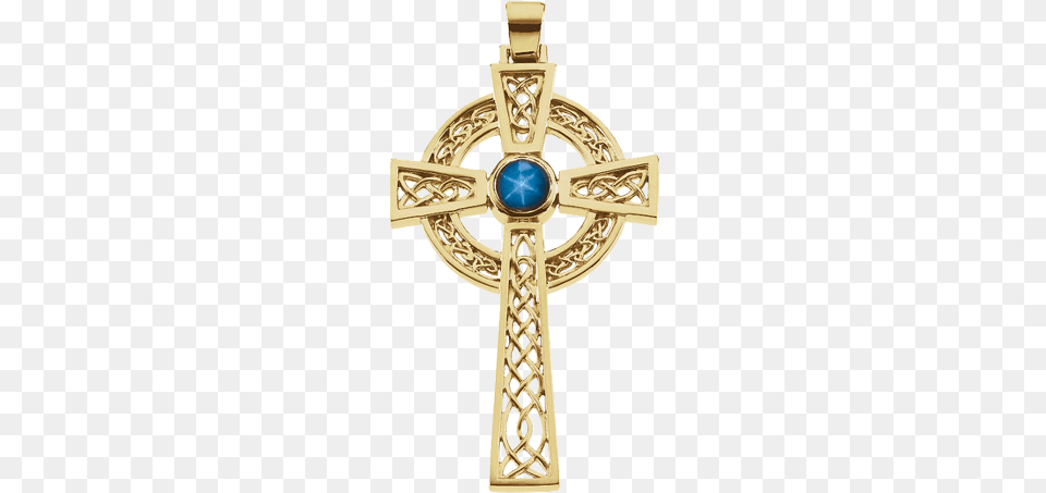 Celtic Star Sapphire Cross Pendant Cross, Accessories, Symbol, Jewelry, Gemstone Free Png Download