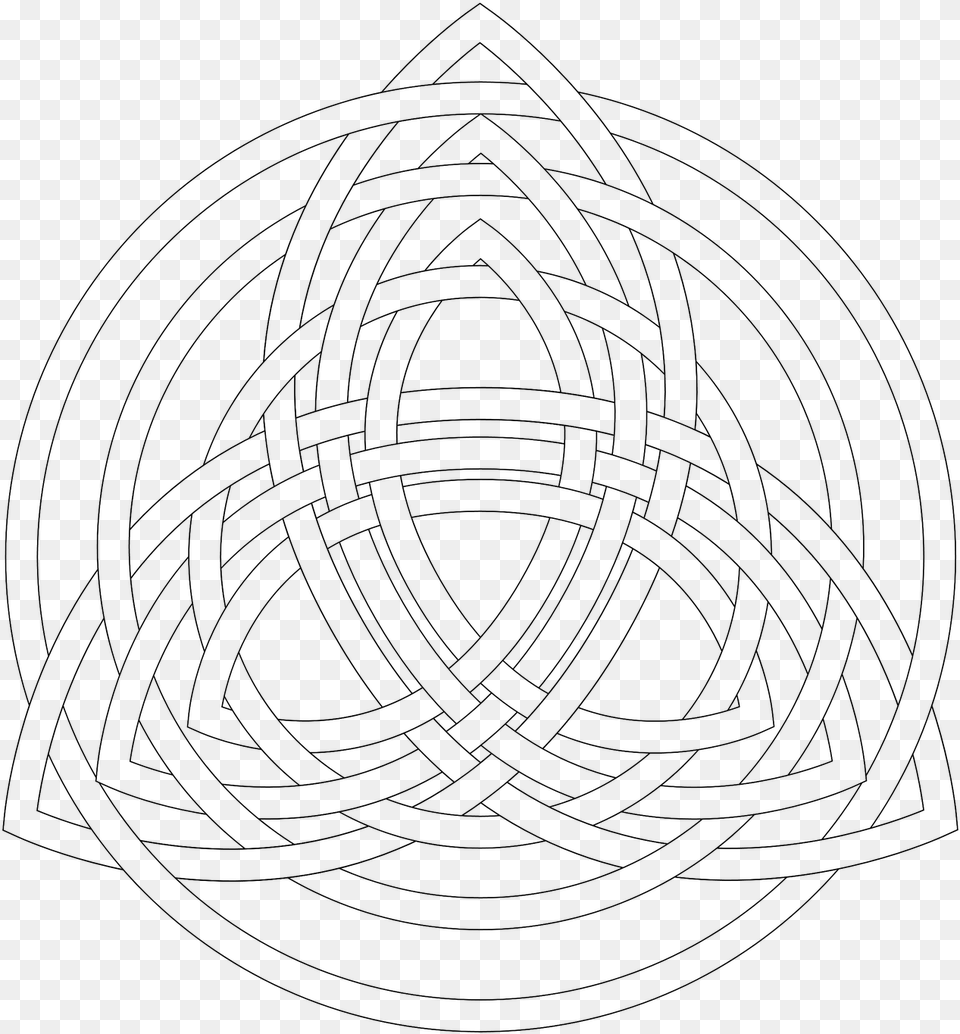 Celtic Trinity Knot Colouring, Gray Png Image