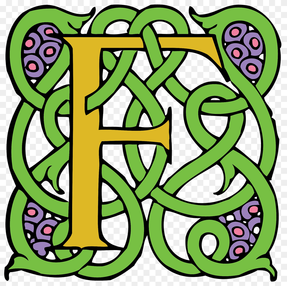 Celticknot Letter F Clipart, Text, Number, Symbol, Pattern Free Png Download