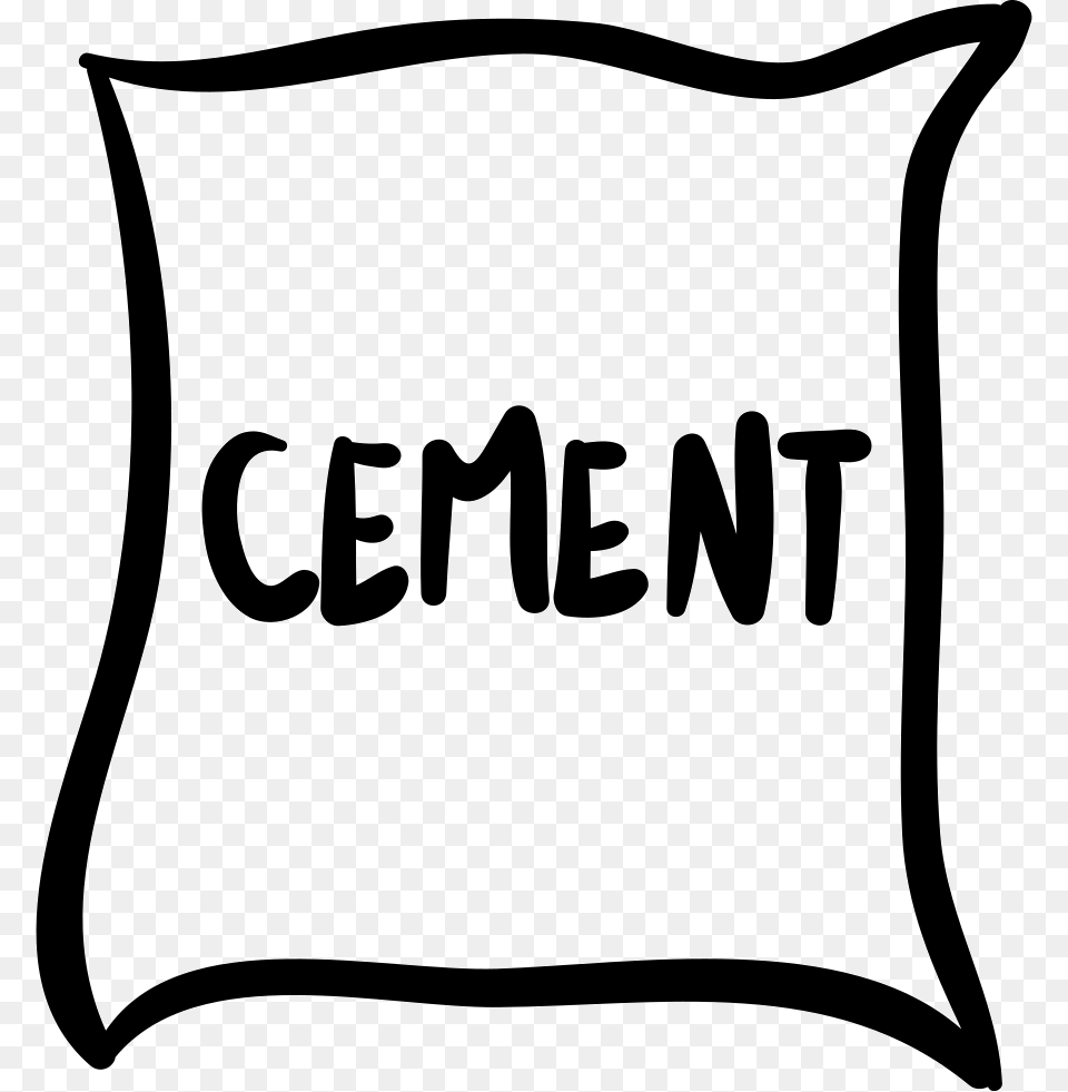 Cement Bag Hand Drawn Construction Material Cement Clipart Black And White, Bow, Cushion, Home Decor, Weapon Png